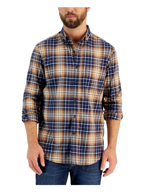 Club Room Men's Regular-Fit Brushed Plaid Shirt, Created for Macy's