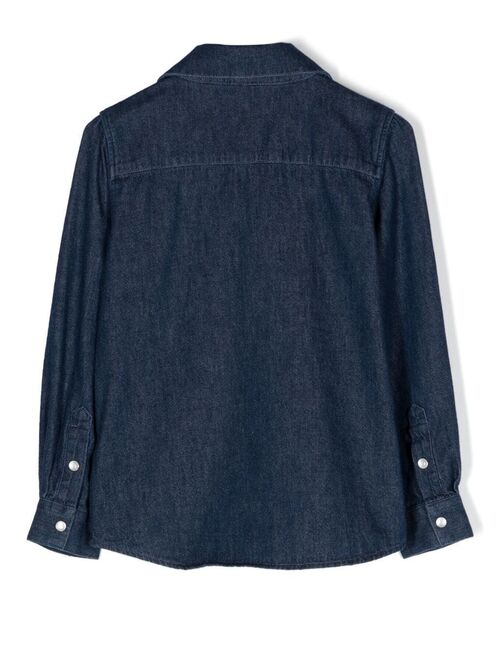 Mini Rodini Rose-embroidered denim shirt