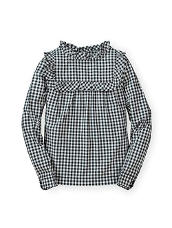 Girls' Long Sleeve Button Down Pleated Blouse