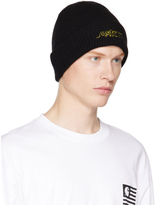 Ostrya Black Script Beanie