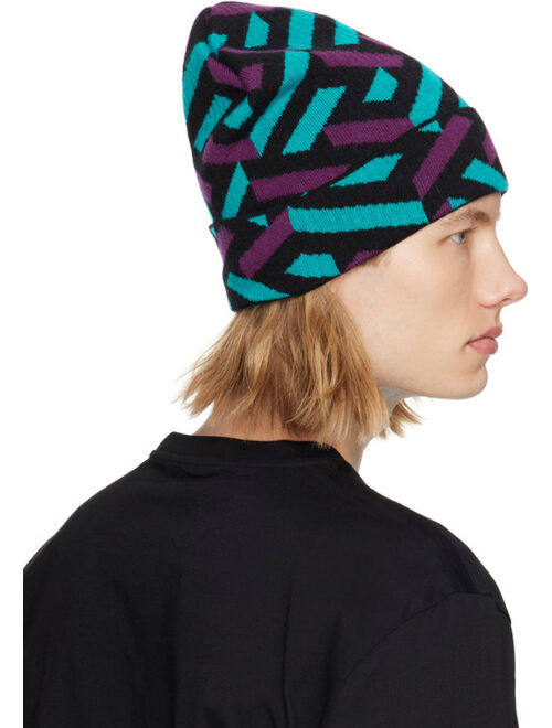 Versace Multicolor 'La Greca' Beanie