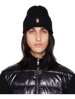 Grenoble Black Embroidered Beanie