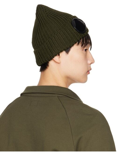 C.P. Company Khaki Merino Wool Goggle Beanie