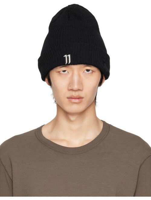 11 by Boris Bidjan Saberi Black Ribbed Beanie