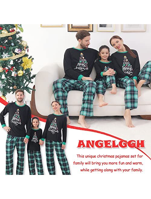 Angelggh Family Christmas PJs Matching Sets, Holiday Pajamas for Women/Men/Kids/Couples, Printed Long Sleeve Top and Pants Sleepwear