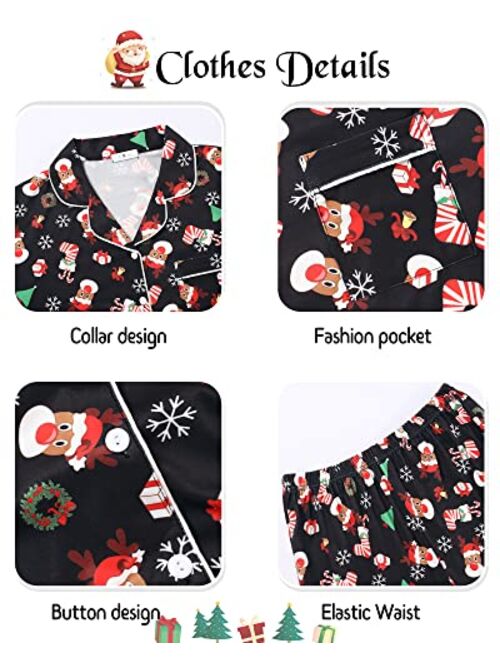 Oklady Family Christmas Pajamas Xmas Pajamas Matching Sets Soft Top Pants Sleepwear Holiday PJs for Couples Kids Baby