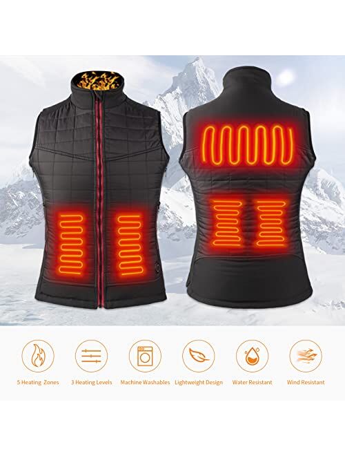 Women's Heated Vest, SUCONBE USB Charging Lightweight Heated Clothing, Heated Jacket for Hunting/Hiking(Battery Not Included)