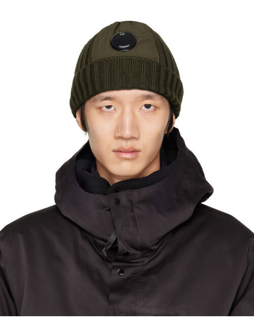 C.P. Company Khaki Wool Lens Beanie