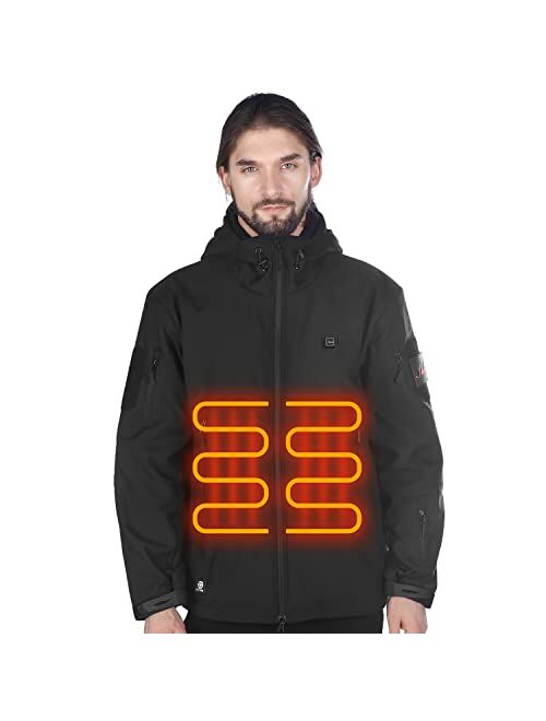 ITIEBO Heated Hooded Jacket with 20W/8500mAh Battery Pack 165/10hrs for Outdoors