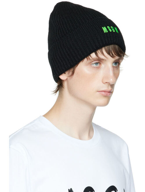 MSGM Black Rib Beanie