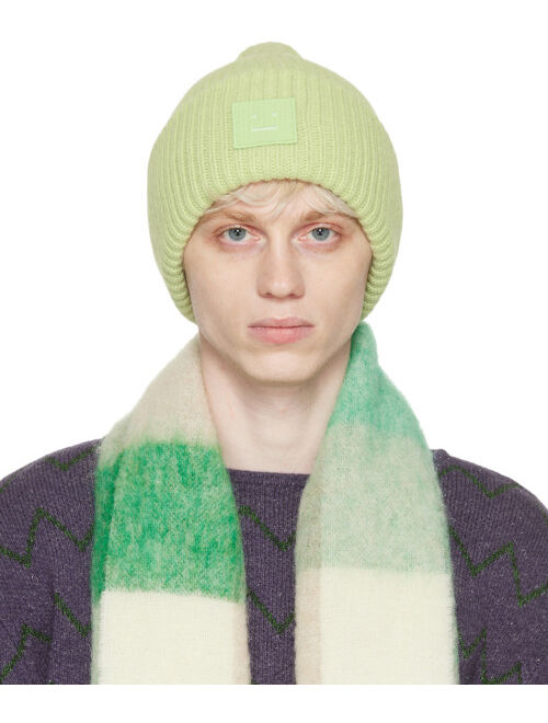 Acne Studios Green Ribbed Beanie