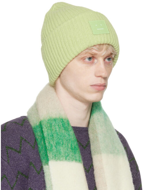 Acne Studios Green Ribbed Beanie