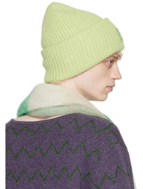 Acne Studios Green Ribbed Beanie