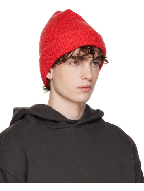 SEEKINGS Red Virgin Wool & Cashmere Beanie