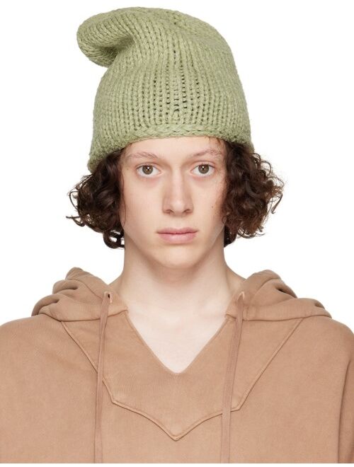 Greg Lauren Green Knit Beanie