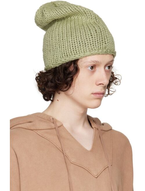 Greg Lauren Green Knit Beanie