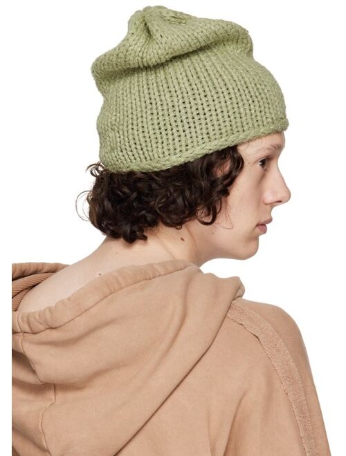 Greg Lauren Green Knit Beanie