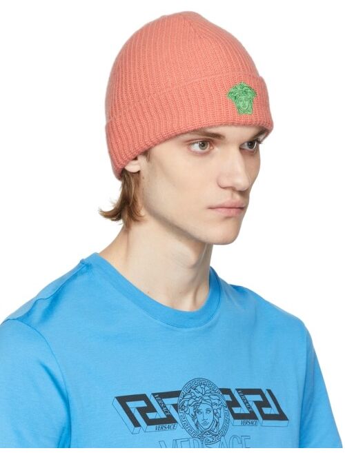 Versace Pink 'La Medusa' Pop Beanie