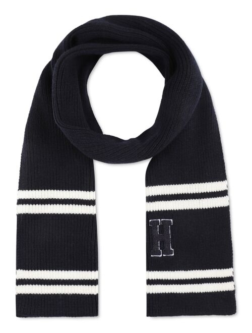 Tommy Hilfiger Men's Varsity Patch Ribbed Logo Scarf