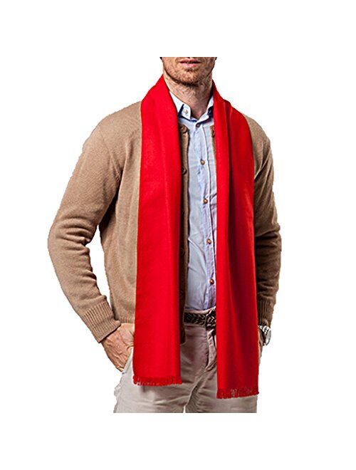 Panegy Men's Cashmere Scarves Long Wool Scarf Plaid Thicken Winter Warm Business Scarf for Men Fashion Casual Soft Comfy