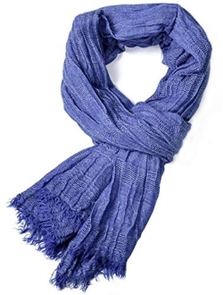 Runtlly Men's Soft Lightweight Scarves Warm Crinkle Fashion Warm Autumn Winter Scarf