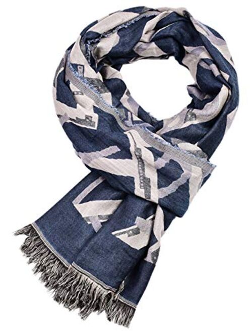 Runtlly Men's Soft Lightweight Scarves Warm Crinkle Fashion Warm Autumn Winter Scarf