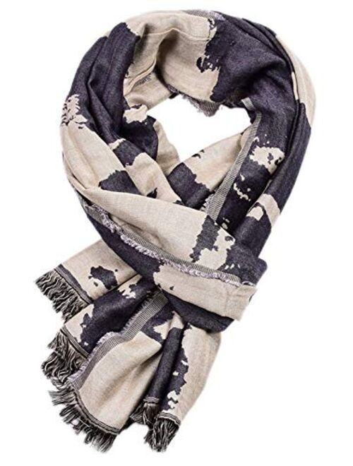 Runtlly Men's Soft Lightweight Scarves Warm Crinkle Fashion Warm Autumn Winter Scarf