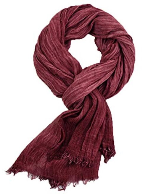 Runtlly Men's Soft Lightweight Scarves Warm Crinkle Fashion Warm Autumn Winter Scarf