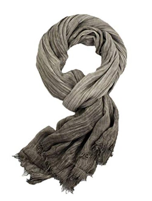 Runtlly Men's Soft Lightweight Scarves Warm Crinkle Fashion Warm Autumn Winter Scarf