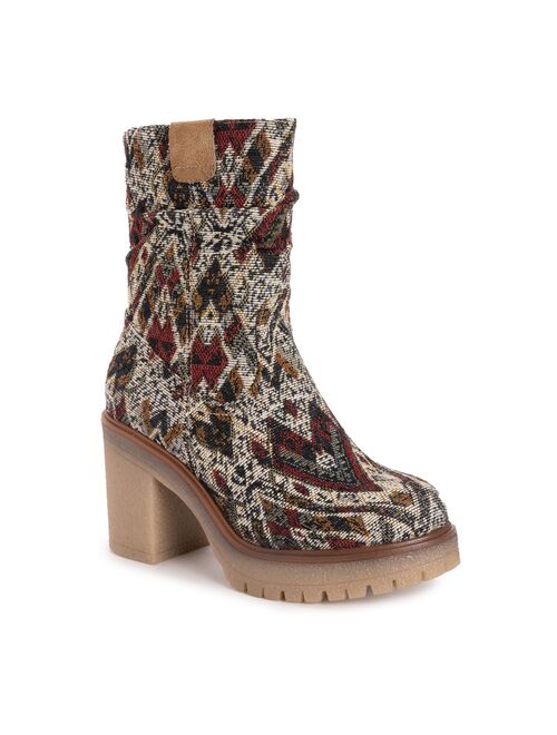 MUK LUKS Riser Pop Women's Heeled Ankle Boots