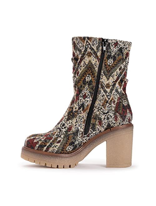 MUK LUKS Riser Pop Women's Heeled Ankle Boots