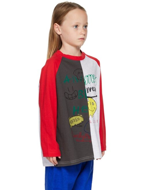 LUCKYTRY Kids Gray & Red Unique Long Sleeve T-Shirt