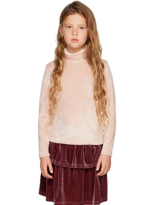 CRLNBSMNS Kids Pink Velvet Turtleneck