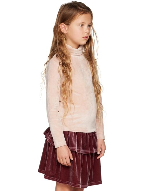 CRLNBSMNS Kids Pink Velvet Turtleneck