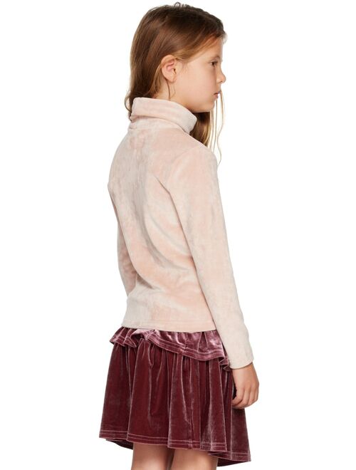 CRLNBSMNS Kids Pink Velvet Turtleneck