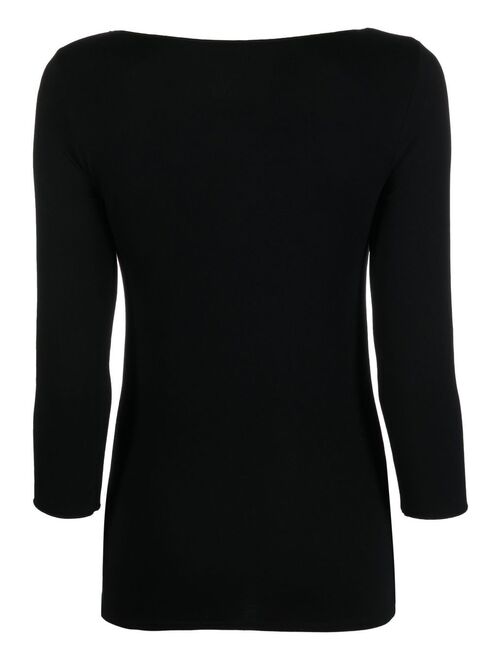 Majestic Filatures U-neck long-sleeved top