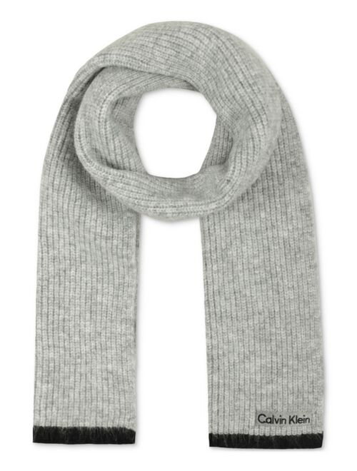 Calvin Klein Men's Tipped Rib Logo Scarf