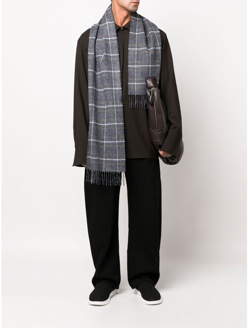 Johnstons of Elgin Joe plaid-check print scarf