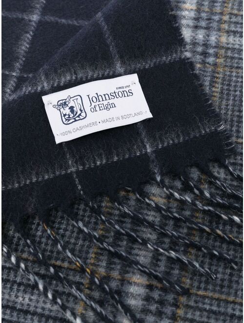 Johnstons of Elgin Joe plaid-check print scarf