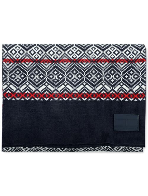 Tommy Hilfiger Men's Diamond Fair Isle Patterned Scarf