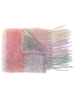 Acne Studios multi-check fringed scarf