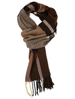 Runtlly Men's Winter Scarf Soft Classic Cashmere Feel Scarves Unisex