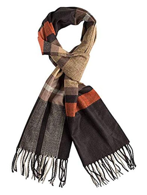 Runtlly Men's Winter Scarf Soft Classic Cashmere Feel Scarves Unisex