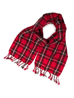 UMAM Plaid Scarf for Men and Women- 90inch, Handmade, Acrylic Wool Winter Scarf/Wedding Slash in Various Tartans