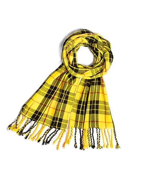 UMAM Plaid Scarf for Men and Women- 90inch, Handmade, Acrylic Wool Winter Scarf/Wedding Slash in Various Tartans