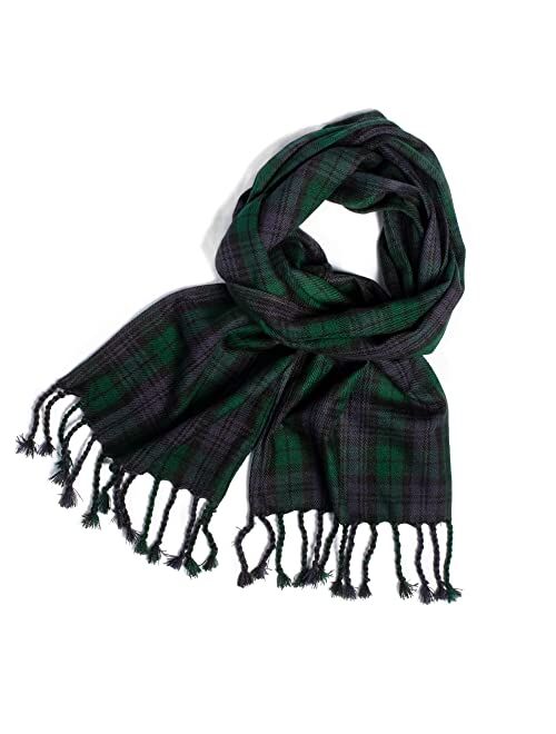 UMAM Plaid Scarf for Men and Women- 90inch, Handmade, Acrylic Wool Winter Scarf/Wedding Slash in Various Tartans