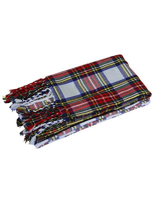 UMAM Plaid Scarf for Men and Women- 90inch, Handmade, Acrylic Wool Winter Scarf/Wedding Slash in Various Tartans