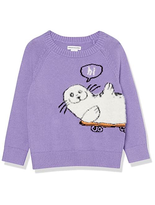 Amazon Essentials Girls and Toddlers' Pullover Crewneck Sweater