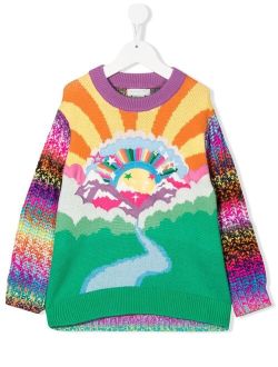 Kids applique-knitted jumper