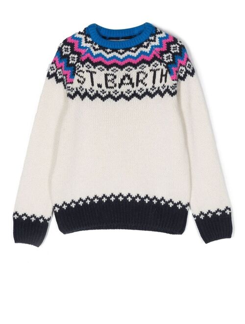 MC2 Saint Barth Kids fair isle-knit crew-neck jumper